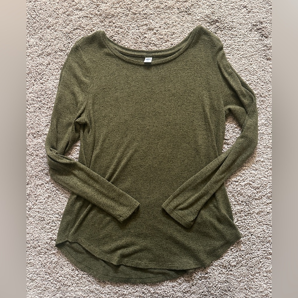Old Navy Forest Green Long Sleeve Top